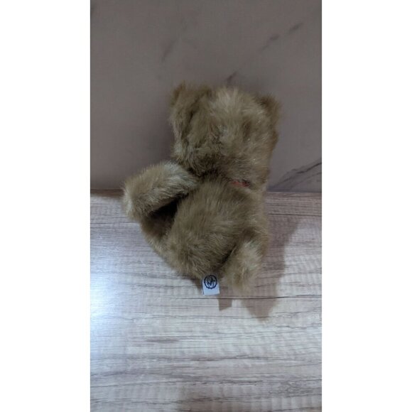 Vintage Jerry Elsner  Plush Teddy Bear With Plaid Bow 12" Stuffed animal toy - Picture 6 of 10